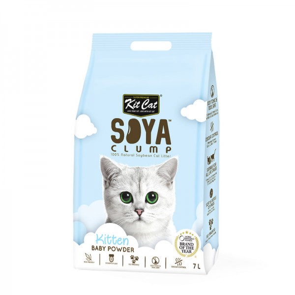 Kit Cat Soybean Litter Soya Clump Kitten Baby Powder ( 7L )