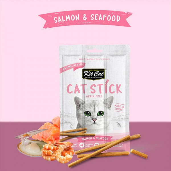 Kit Cat Grain Free Cat Stick Salmon & Seafood ( 15g )