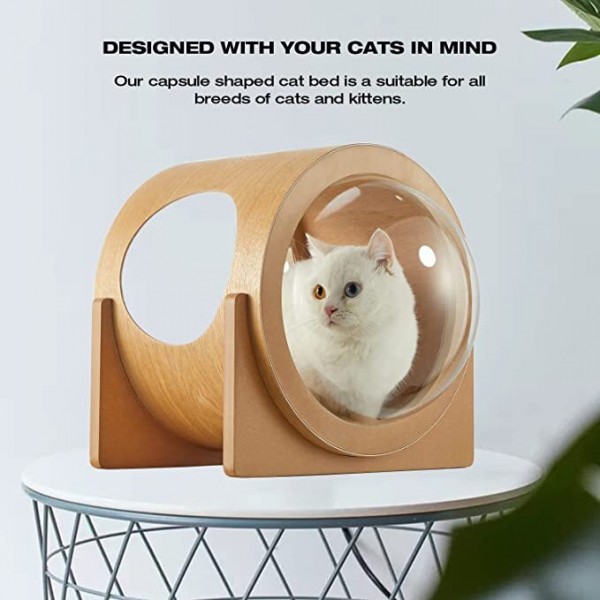 YOLENY Wooden Cat Bed Capsule ( Large )