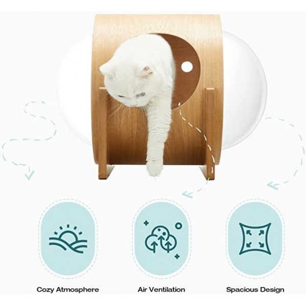 YOLENY Wooden Cat Bed Capsule ( Large )