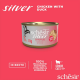 Schesir Silver Mousse & Fillets Senior Cat Wholefood - Chicken With Duck 70g (Min Order- 12 Cans)