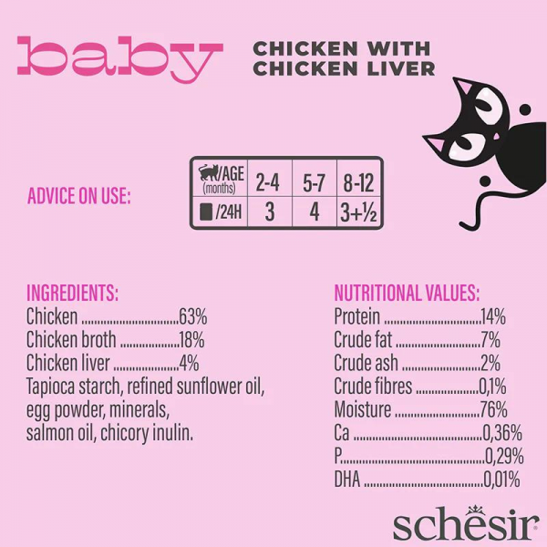 Schesir Baby Kitten Wholefood - Chicken With Chicken Liver 70g 