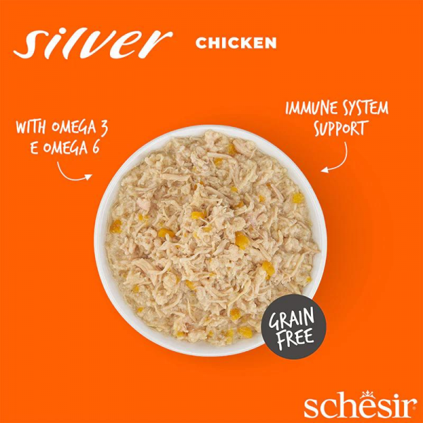 Schesir Silver Senior Cat Wholefood - Chicken 70g (Min Order- 12 Cans)