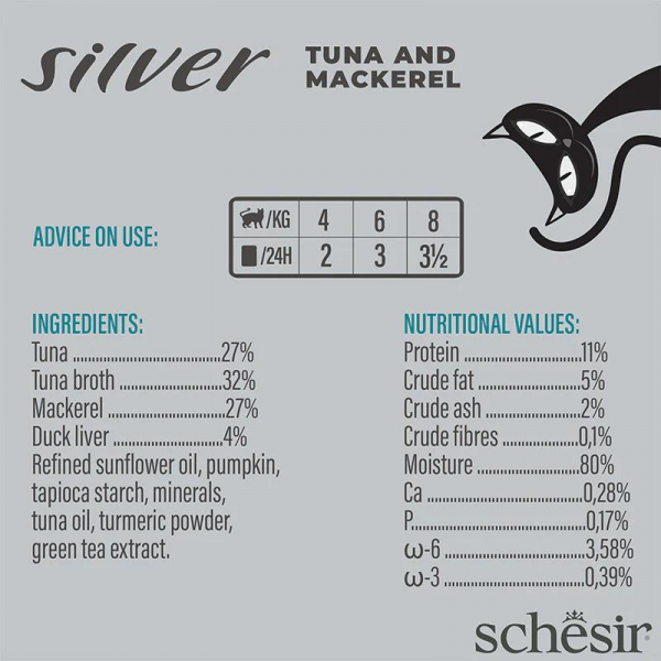 Schesir Silver Senior Cat Wholefood - Tuna And Mackerel ( 70g )