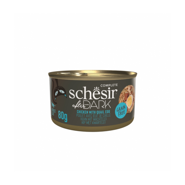 Schesir After Dark Wholefood In Broth For Cat - Chicken With Quail Egg 80g