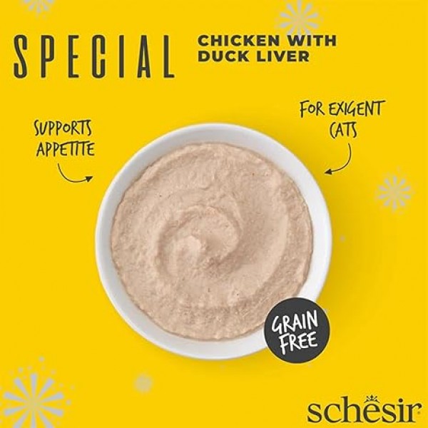 Schesir Special Mousse (Exigent) For Cat - Chicken With Duck Liver 70g