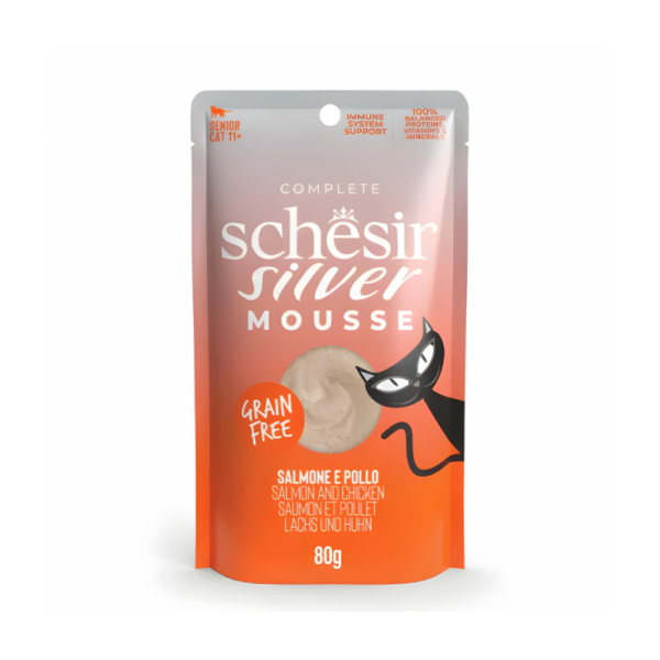 Schesir Silver Mousse Senior Cat - Salmon And Chicken 80g