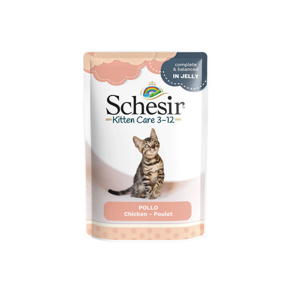 Schesir Kitten Care 3-12 in Jelly Chicken Pouch 85g 