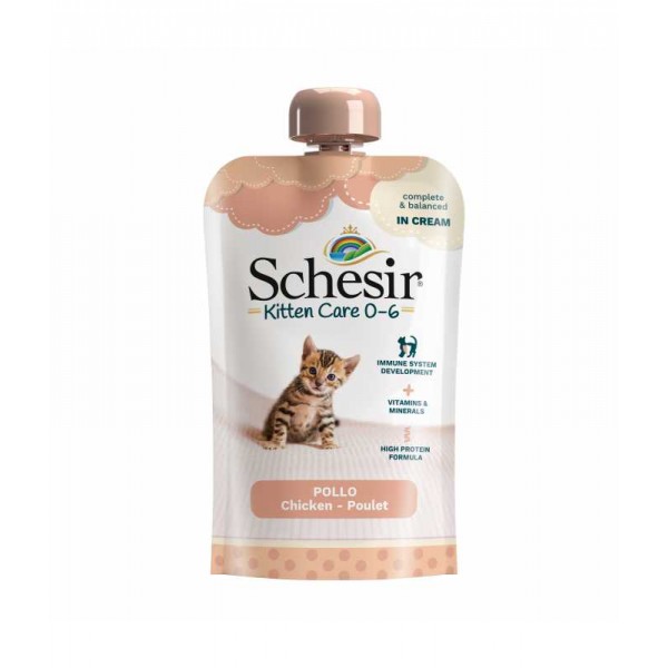 Schesir Kitten Pouch Cream 0-6 Chicken Wet Food (150g)