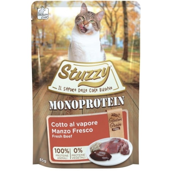 Stuzzy Cat Pouch Grain Free Monoprotein Beef(85g)