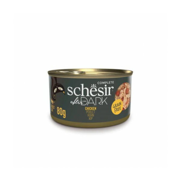 Schesir After Dark Wholefood In Broth For Cat - Chicken 80g (Min Order- 12 Cans)