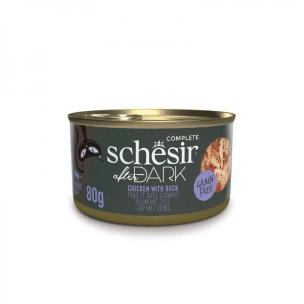 Schesir After Dark Wholefood In Broth Variety Pack For Cat 960g (80g x12 Cans) - 4 Flavors (3 Cans Each Flavor)