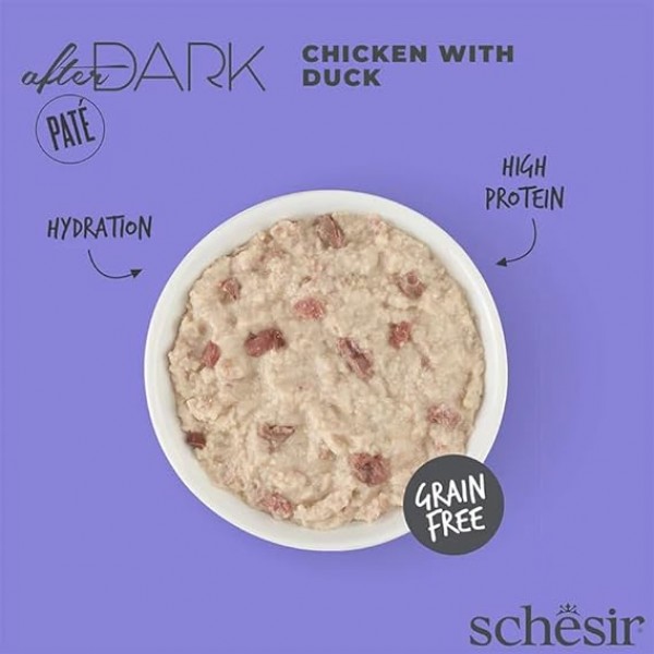 Schesir After Dark Patè For Cat - Chicken With Duck (80g X 12)