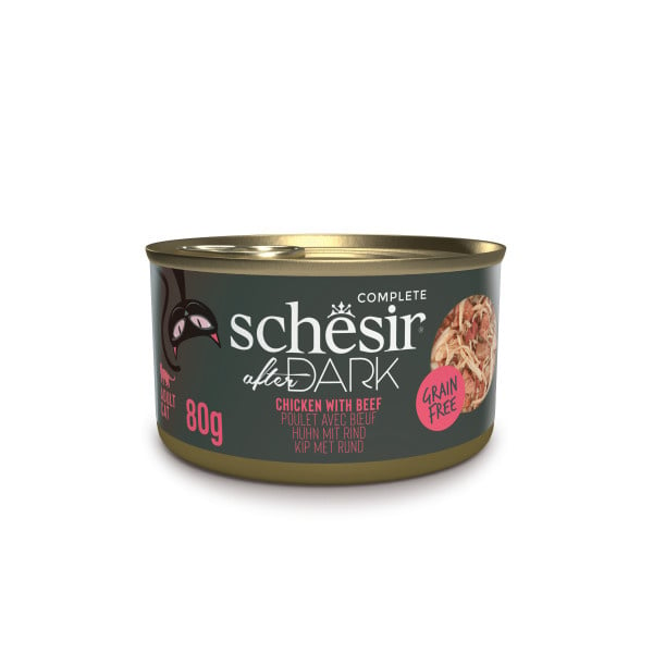 Schesir After Dark Wholefood In Broth For Cat - Chicken With Beef (80g X 12)