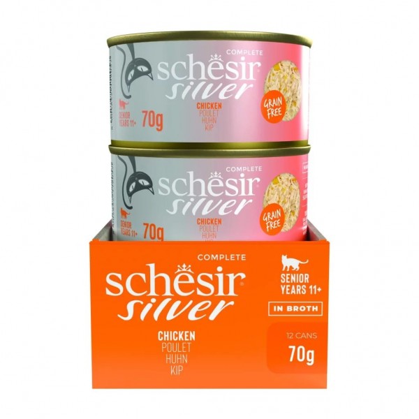 Schesir Silver Senior Cat Wholefood - Chicken (70g X 12) 1BOX