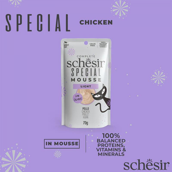 Schesir Special Mousse (Light) For Cat - Chicken (70g X 12) 1BOX