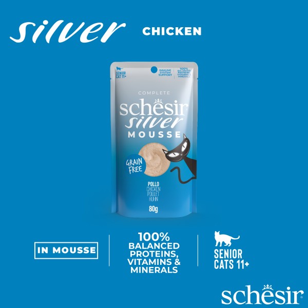 Schesir Silver Mousse Senior Cat - Chicken (80g X 12) 1BOX