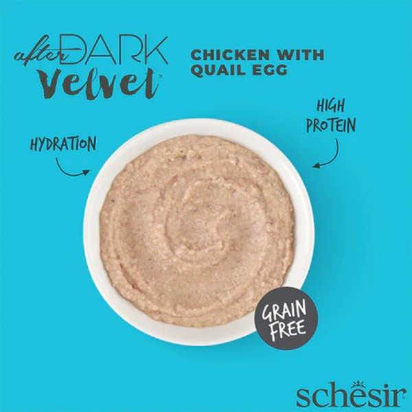 Schesir After Dark Velvet Mousse For Cat - Chicken With Quile Egg 80gX12pcs