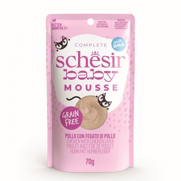 Schesir Baby Mousse Kitten - Chicken With Chicken Liver (70g X 12)