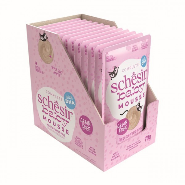 Schesir Baby Mousse Kitten - Chicken With Chicken Liver (70g X 12)