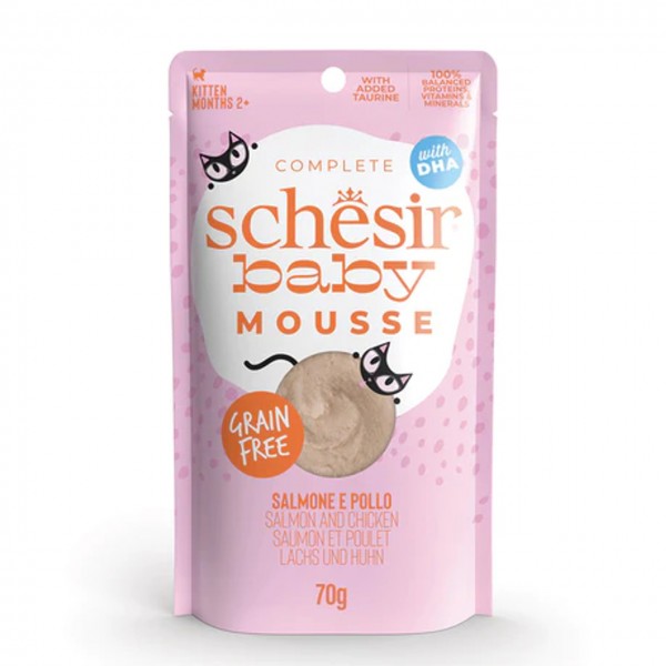 Schesir Baby Mousse Kitten - Salmon And Chicken (70g X 12 )