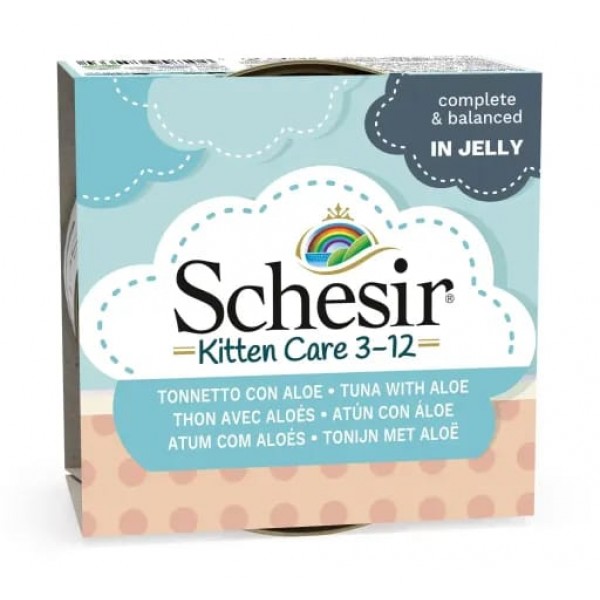 Schesir Kitten Care- Can In Jelly 3-12 Tuna with Aloe Wet Food (85g X 14)1BOX