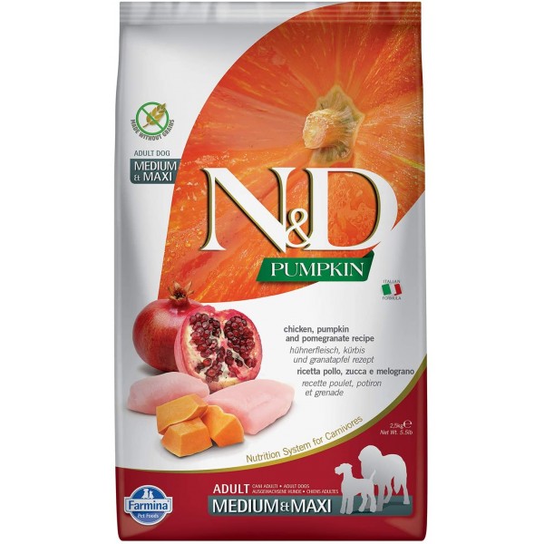 Farmina N&D Dog Pumkin Chicken & Pomeg Adult Medium&Maxi, 2.5 Kg