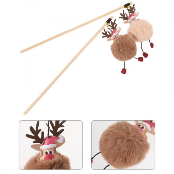 CHRISTMAS CAT STICK FLUFFY DEER ( 40 CM )