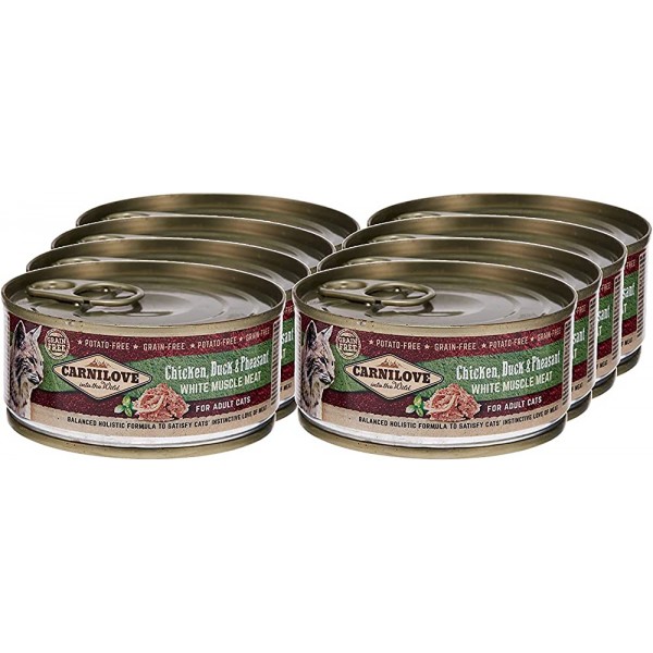 Carnilove Chicken, Duck & Pheasant For Adult Cats(12x100g)