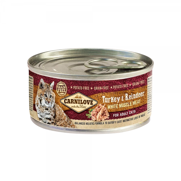 Carnilove Turkey & Reindeer For Adult Cats 1box (12x100g)