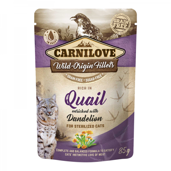 Carnilove Quail Enriched With Dandelion For Sterilized Cats (85g)