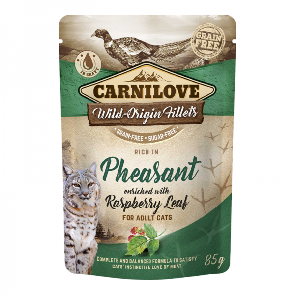 CARNILOVE Pheasant Enriched With Raspberry Leaves For Adult Cats ( 85 G )