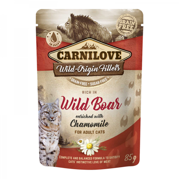 CARNILOVE Wild Boar Enriched With Catnip For Adult Cats  ( 85 G )