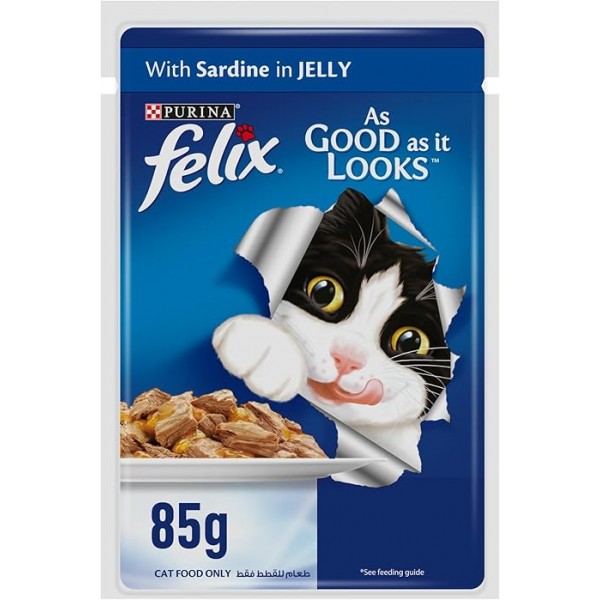 Purina Felix As Good As it Looks Adult Cat With Sardine In Jelly 85g