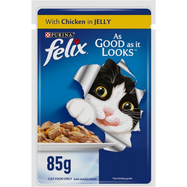 Purina Felix As Good As it Looks Adult Cat With Jelly In Jelly, 85g, 12 Pack