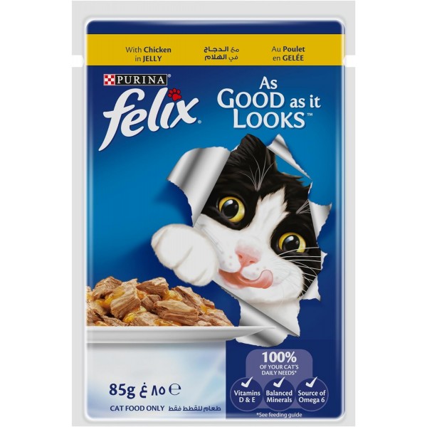 Purina Felix As Good As it Looks Adult Cat With Jelly In Jelly, 85g, 12 Pack