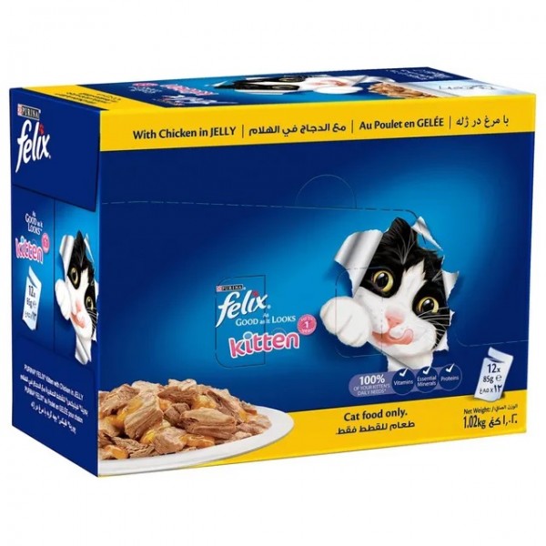 Purina - Felix Chicken In Jelly Kitten Food - 85 g - 12pcs