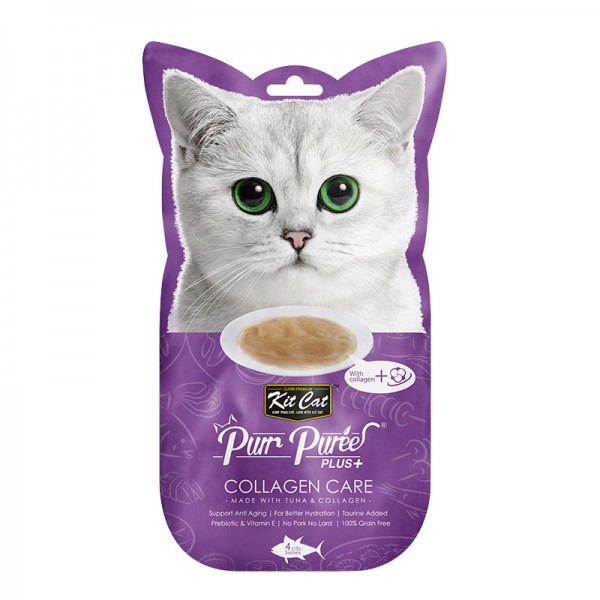 Kit Cat Purr Puree Plus+ Tuna & Collagen Care ( 4 Sachets )