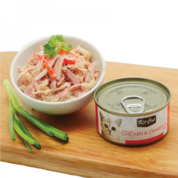 Kit Cat Deboned CHICKEN & CRABSTICK Toppers CAN( 80g )