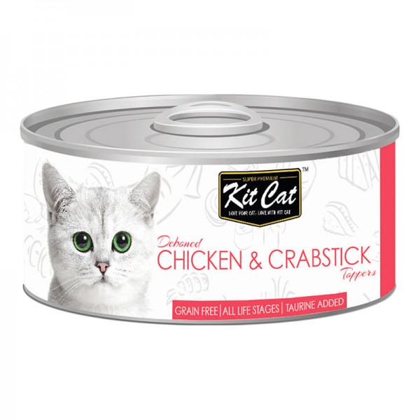 Kit Cat Deboned CHICKEN & CRABSTICK Toppers CAN( 80g )