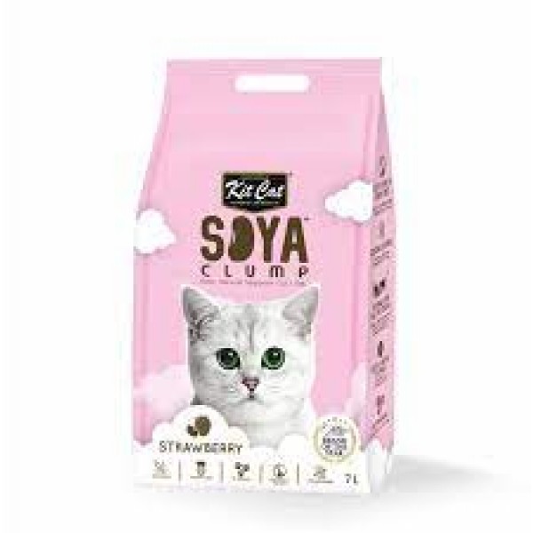 Kit Cat Soya Clump Soybean Litter  Strawberry ( 7L )