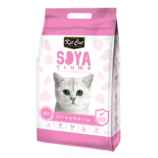 Kit Cat Soya Clump Soybean Litter  Strawberry ( 7L )