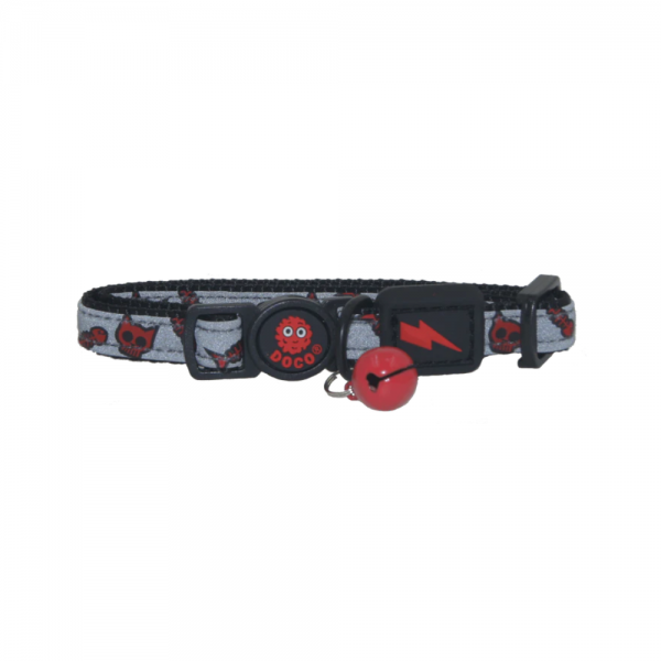 DOCO® Reflective Cat Collar - Printed Pattern, 1.0 X 19-31cm(XS) Red