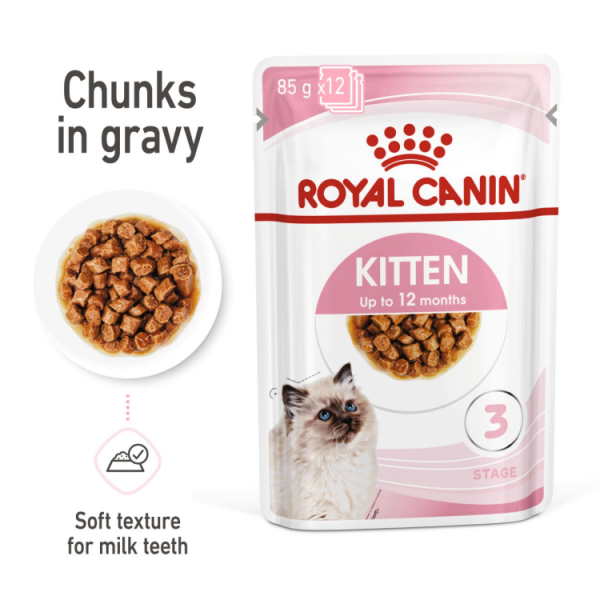 ROYAL CANIN KITTEN GRAVY 1 BOX-12 PS ( 85 G )  For Cat