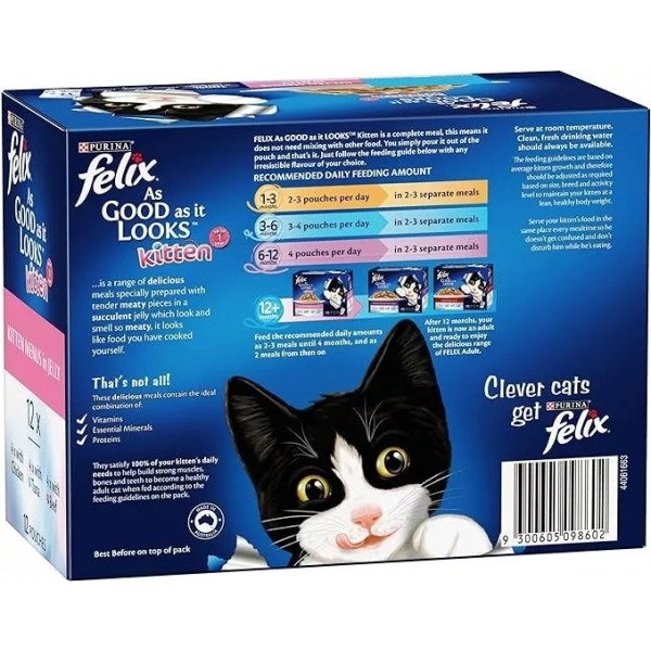 FELIX Kitten As Good as it Looks Kitten Menus in Jelly Wet Cat Food 12 x 85g