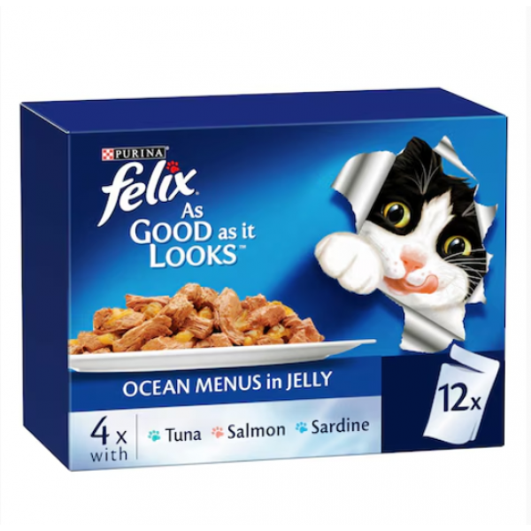 Felix Ocean Menus  in Jelly with mixed flavor 85g( 1 box )