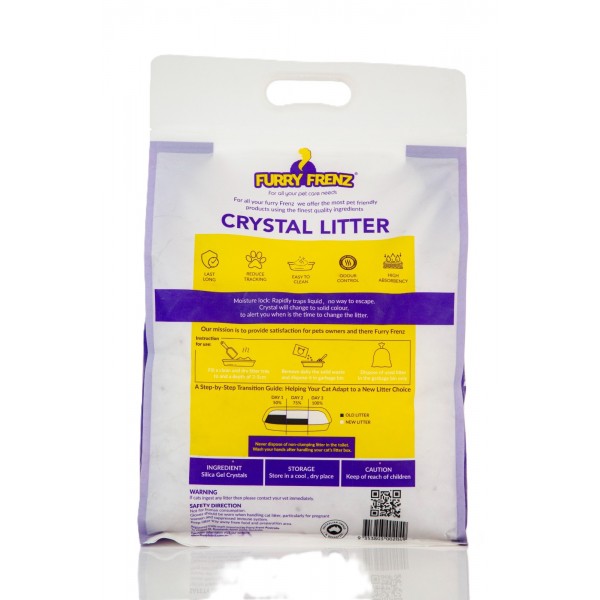 FURRY FRENZ CRYSTAL LITTER For All Your Pet Care Need 7 Litter ( 3 KG  x 6 bag )  Total 18 kg