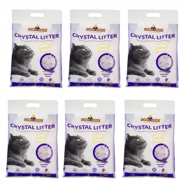 FURRY FRENZ CRYSTAL LITTER For All Your Pet Care Need 7 Litter ( 3 KG  x 6 bag )  Total 18 kg