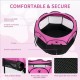 Soft Fabric Portable Foldable Pet Dog Cat Puppy Playpen, Indoor/Outdoor use Pet Kennel Cage D31.5 x H23 inch PINK