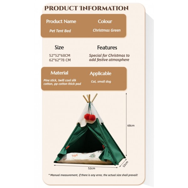 Pet Teepee Tents Portable Bed (L)